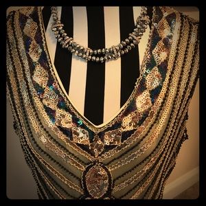 New 20s style flapper dress with sequin and fringe